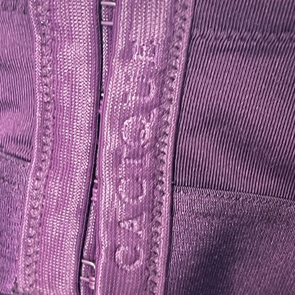 Cacique Lightly Lined Purple Balconette Wired Bra 34F Bow Detail Convertible - Picture 9 of 9
